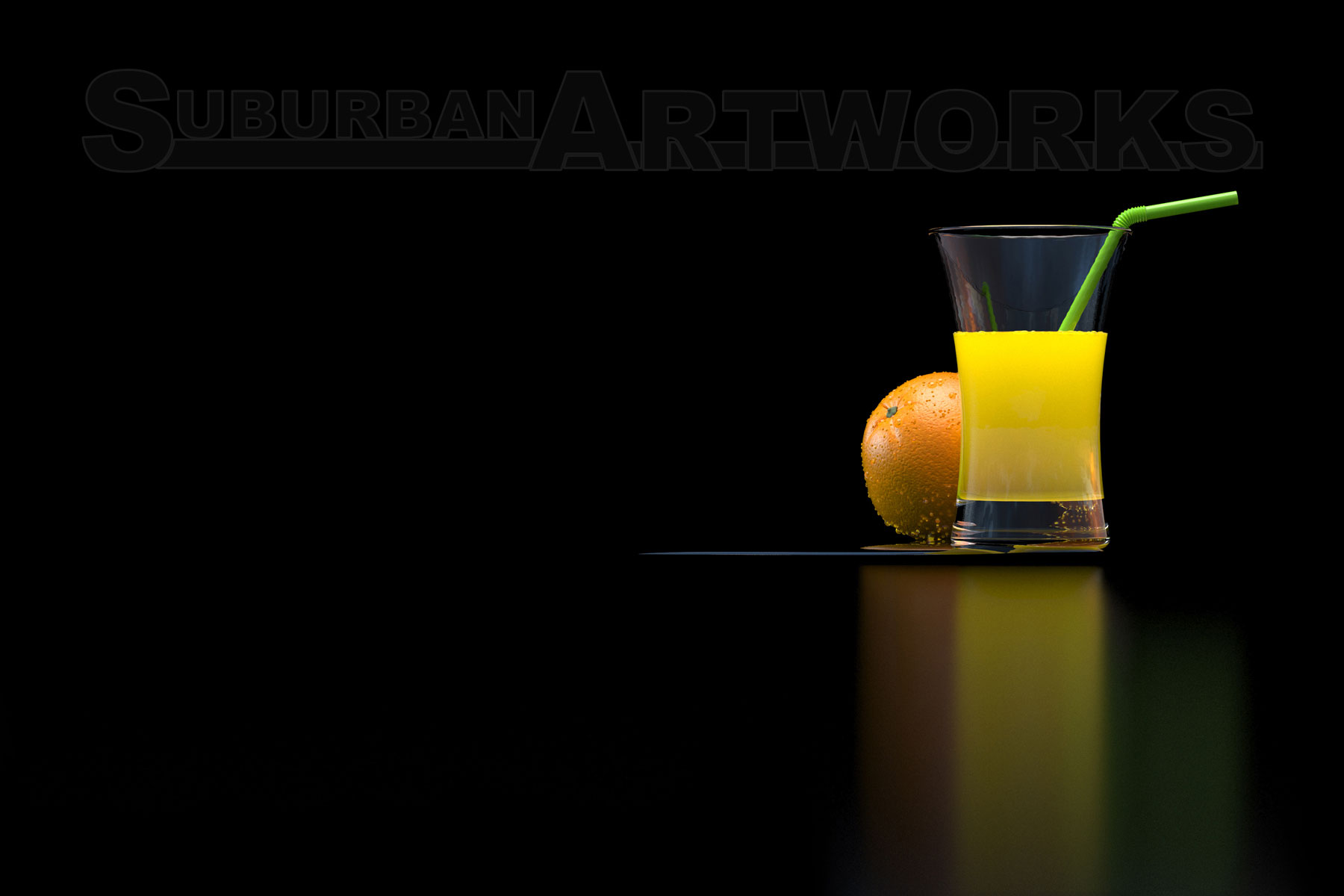 3d rendering of a glass of orange juice